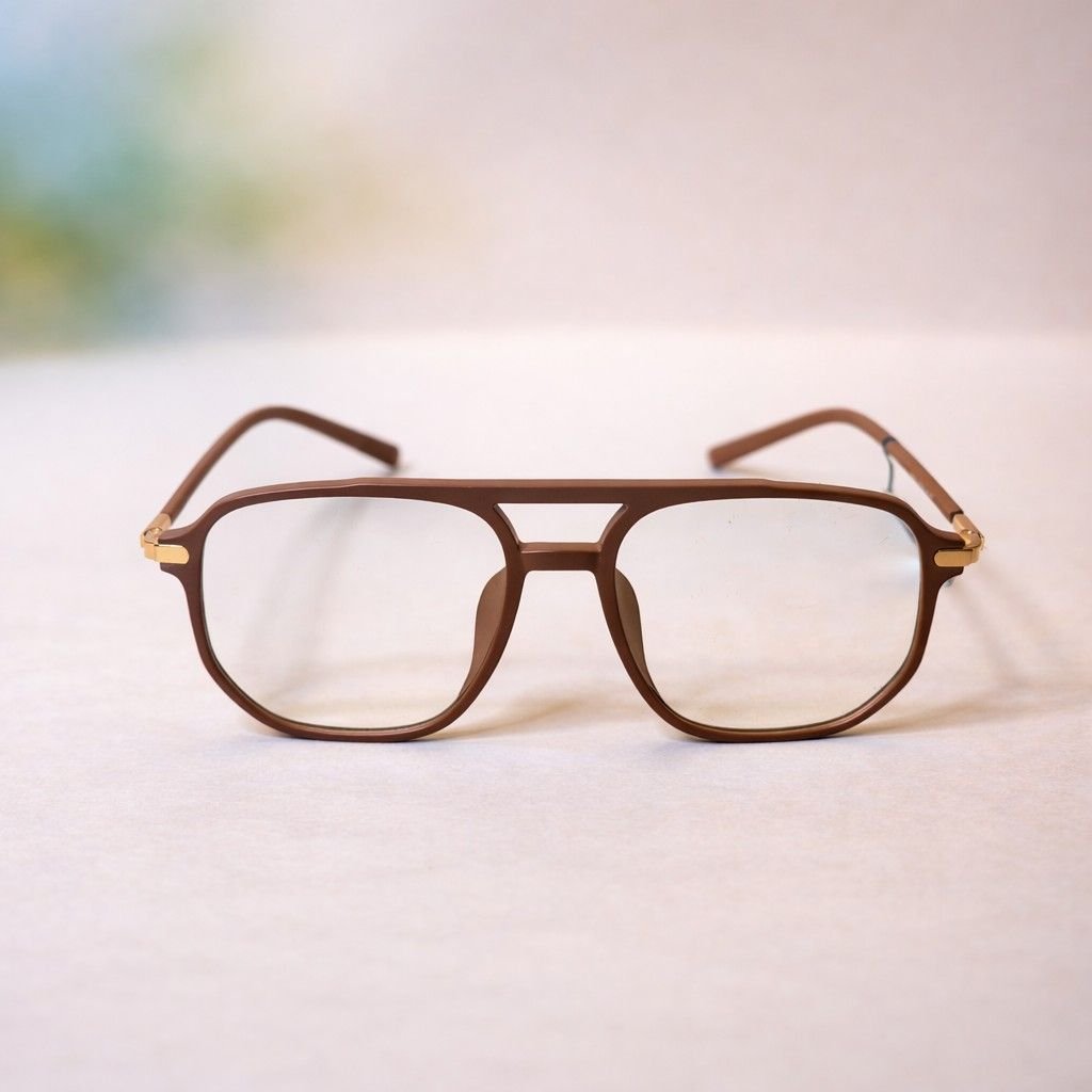 ChatGPTImageFeb9202605_25_19P Vintage Brown Rectangular Eyeglasses - Roos Eyewear - Image 1