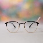 Elegant Black & Gold Rectangular Spectacle Frame - Roos Eyewear - Image 4