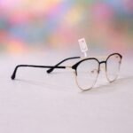 Elegant Black & Gold Rectangular Spectacle Frame - Roos Eyewear - Image 2