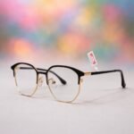 Elegant Black & Gold Rectangular Spectacle Frame - Roos Eyewear - Image 3