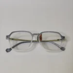 Clear Gray Square Glasses Frame - Roos Eyewear - Image 4