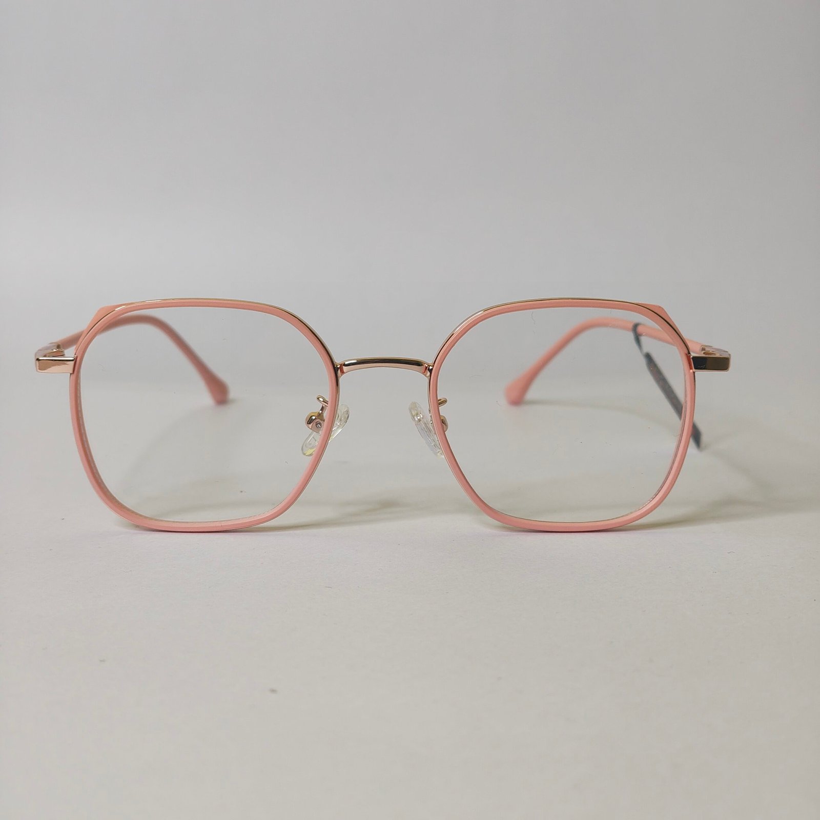 refocus_ok Minimal Pink Square Frame Glasses – Roos Eyewear - Image 1