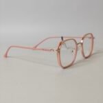 Minimal Pink Square Frame Glasses – Roos Eyewear - Image 2