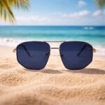 Gold Bridge Square Aviator Sunglasses – Roos Eyewear - Image 3