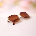 Gold Square Brown Gradient Sunglasses – Roos Eyewear - Image 3