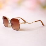 Gold Square Brown Gradient Sunglasses – Roos Eyewear - Image 5