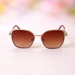 Gold Square Brown Gradient Sunglasses – Roos Eyewear