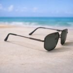 Matte Black Square Aviator Sunglasses – Roos Eyewear - Image 3