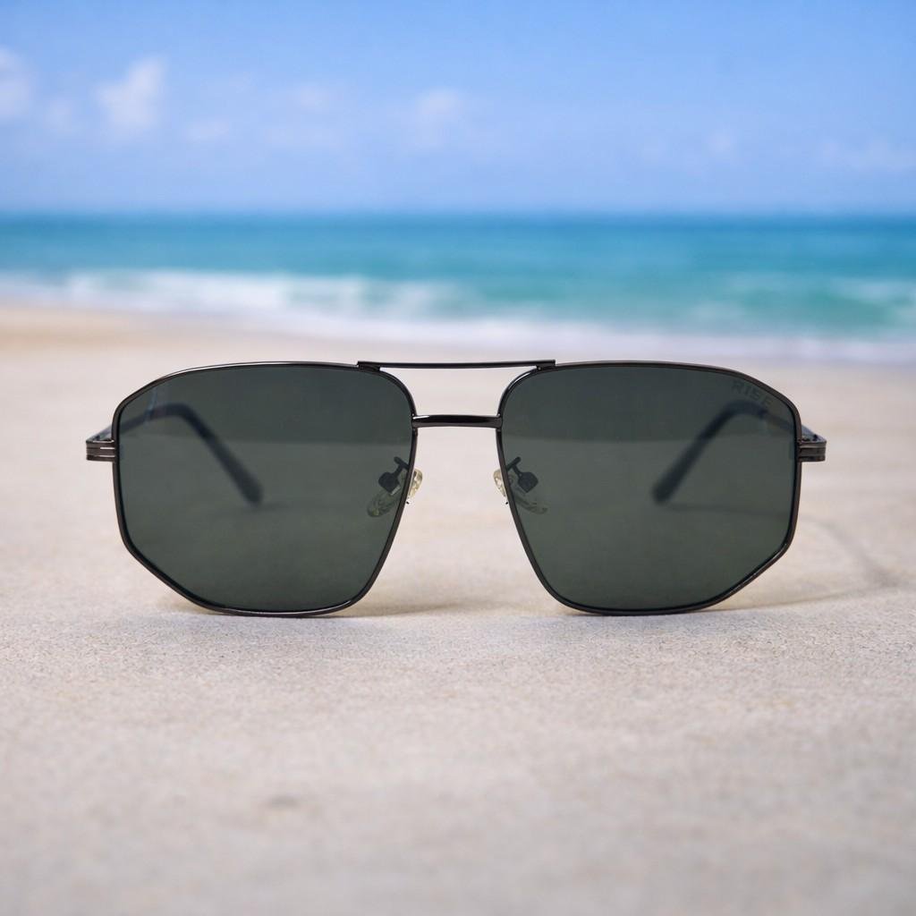 ChatGPTImageFeb13202601_17_44P Matte Black Square Aviator Sunglasses – Roos Eyewear - Image 1