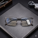 Square Clear Frame Eyeglasses – Roos Eyewear - Image 3